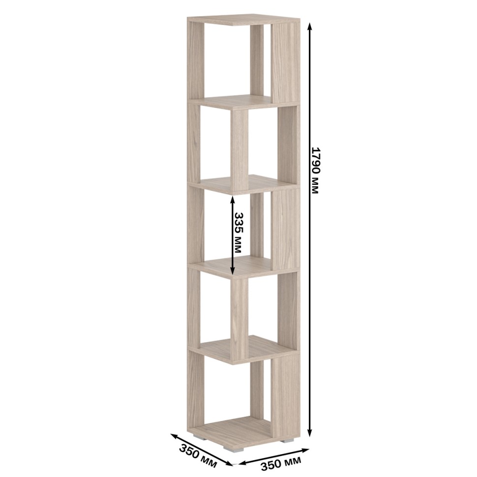 Стеллаж СВК, цвет ясень шимо светлый, ШхГхВ 35х35х179 см.