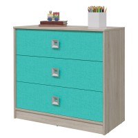 Сити 4-4421дубсон/аква Комод, цвет дуб сонома/аква, ШхГхВ 90х45х85 см.