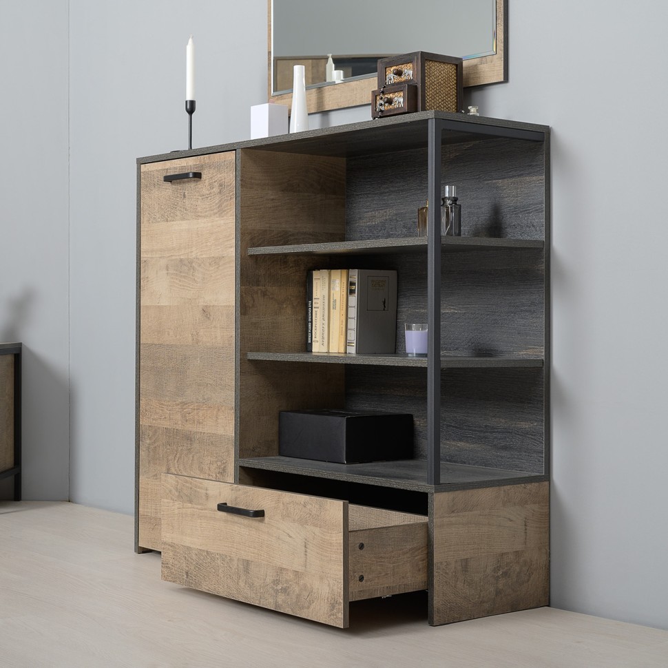 Трувор Гостиная 042, цвет дуб гранж песочный/интра, ШхГхВ 341,6х45,4х210 см., универсальная сборка