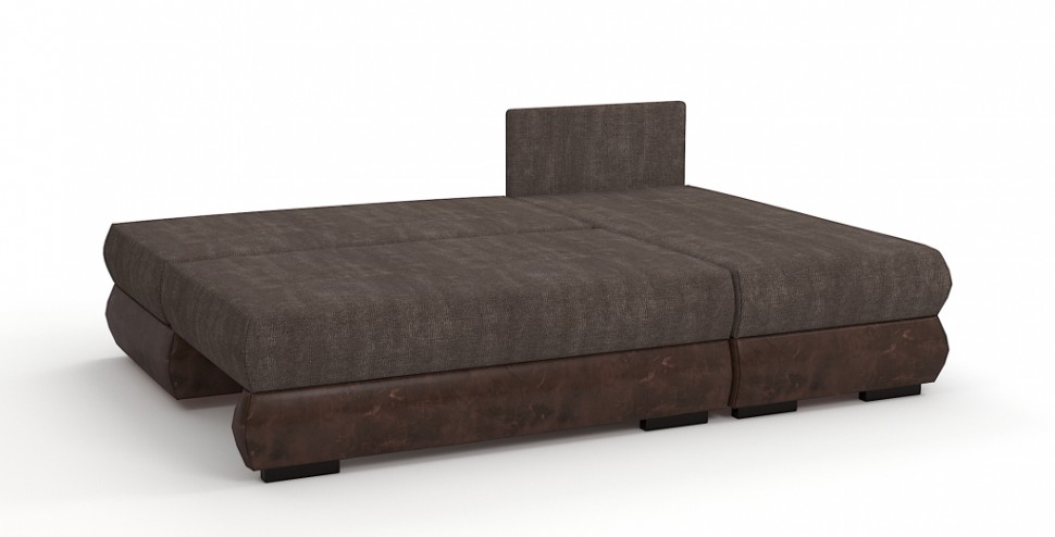 Угловой диван Фиджи велюр коричневый + экокожа коричневый