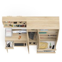 Мори Стол компьютерный МС-1 левый + Шкаф МШ1200.1 + Полка 900, цвет дуб сонома, ШхГхВ 210,4х50,4х209,6 см., НЕ универсальная сборка