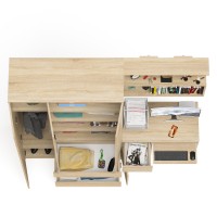 Мори Стол компьютерный МС-1 левый + Шкаф МШ1200.1 + Полка 900, цвет дуб сонома, ШхГхВ 210,4х50,4х209,6 см., НЕ универсальная сборка