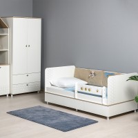 Эйп 11.40 Кровать + 13.334 Шкаф, цвет белый/дуб белый, сп. м. 800х1600 мм., б/м, основание есть, макс. нагрузка 80 кг., рек. выс. матр. 120 мм.