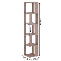 Стеллаж СВК, цвет ясень шимо тёмный, ШхГхВ 35х35х179 см.