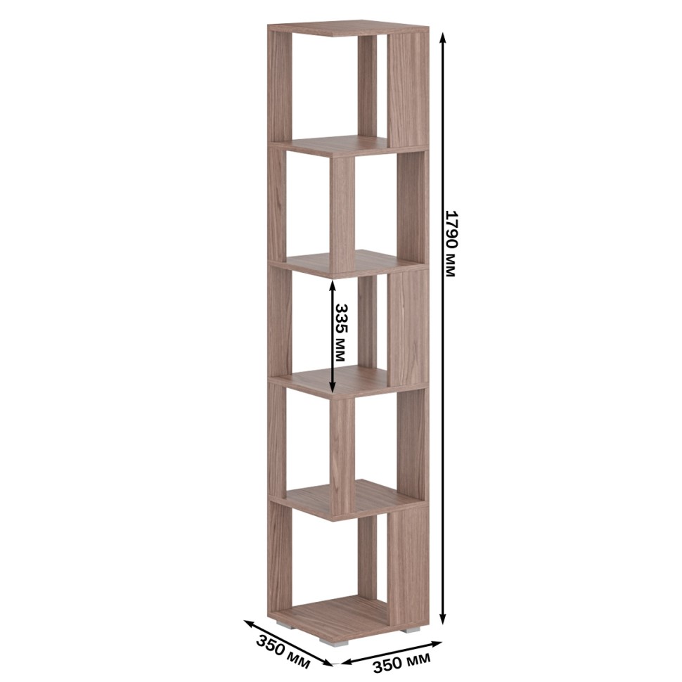 Стеллаж СВК, цвет ясень шимо тёмный, ШхГхВ 35х35х179 см.