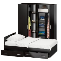 Спальня Стандарт 2-1200Я, цвет венге, ШхГхВ 123,5х203,5х70 + 171,2х81,2х200 см., сп.м. 1200х2000 мм., без матраса, основание есть