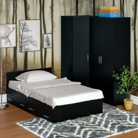 Спальня Стандарт 2-1200Я, цвет венге, ШхГхВ 123,5х203,5х70 + 171,2х81,2х200 см., сп.м. 1200х2000 мм., без матраса, основание есть