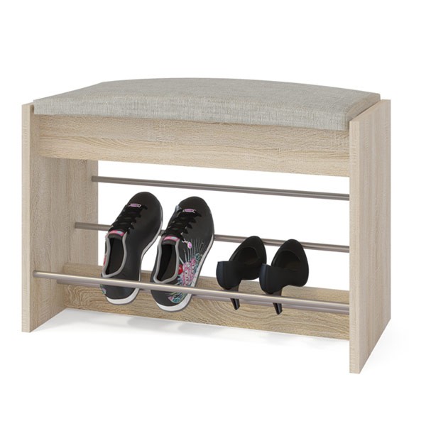 Прихожая Сокол ТП-5 тумба для обуви с мягким сиденьем, цвет дуб сонома, ШхГхВ 60х28х44 см.