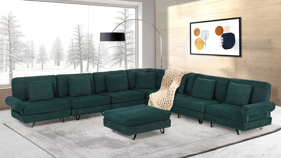 Угловой диван Багамы с пуфом (большой)