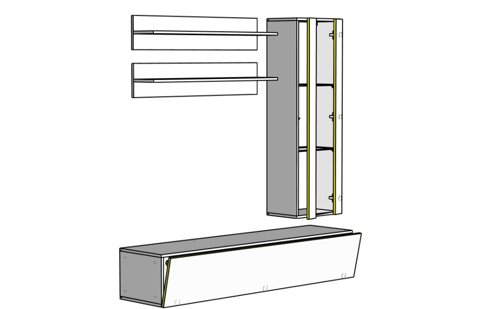 Модульная гостиная Лана 2.1 МДФ