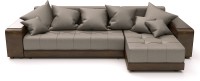 Угловой диван Дубай еврокнижка коричневая рогожка+коричневая экокожа