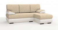 Угловой диван Фиджи рогожка бежевый + экокожа белый