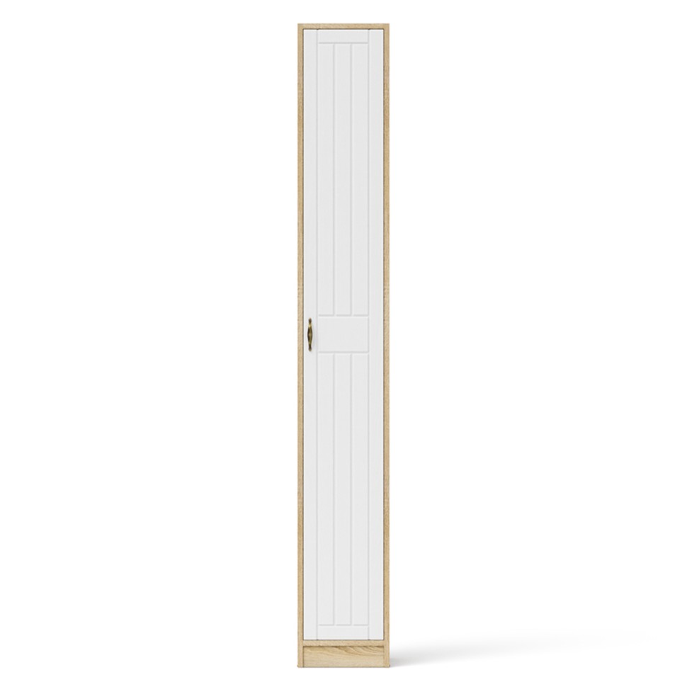 Прихожая П-6-350 Пенал, цвет дуб сонома/фасады МДФ белое дерево фрезеровка прованс, ШхГхВ 30х35х210 см., универсальная сборка