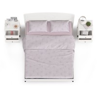 Валенсия Спальня 11.36.01 Кровать + ортопед + две 13.291 Тумбы, цвет ЛДСП белый шагрень/МДФ белый шагрень, ШхГхВ 270х204х115,3 см, 1600х2000 мм., б/м