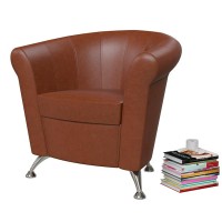 СНЯТО Банкетка 6-5116кор(БАШ) Лагуна, коричневая искусственная кожа (коричневый БАШ), ШхГхВ 78х63х79 см. Лагуна МАЛАЯ !!!