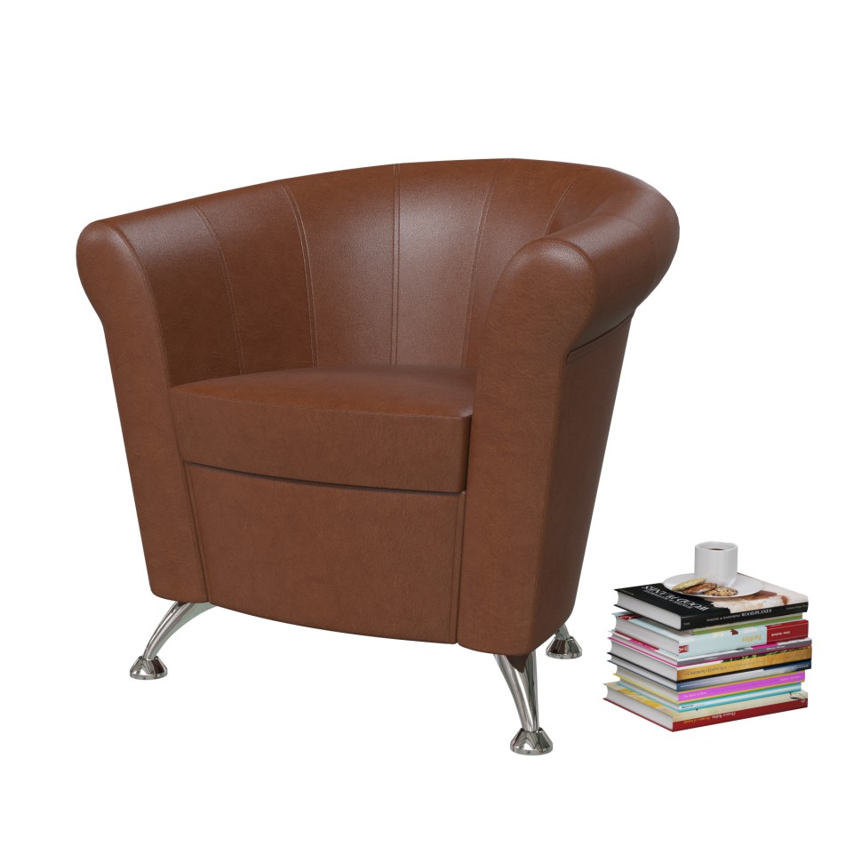 СНЯТО Банкетка 6-5116кор(БАШ) Лагуна, коричневая искусственная кожа (коричневый БАШ), ШхГхВ 78х63х79 см. Лагуна МАЛАЯ !!!