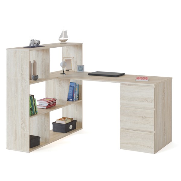 СНЯТО Стол компьютерный Сокол СПМ-20, цвет дуб сонома, ШхГхВ 149,4х120х112,2 см., письменный стол, универсальная сборка