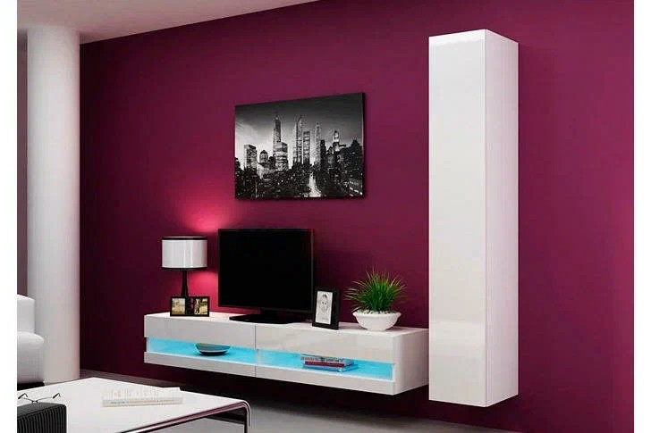 Гостиная Виго нью 9 Белый Фасадный 0101