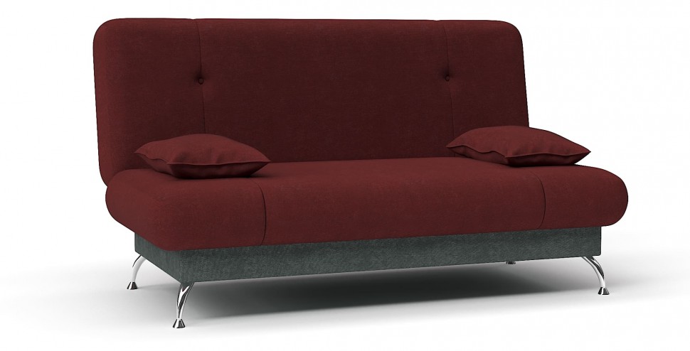 Диван прямой Лион книжка красный+серый велюр
