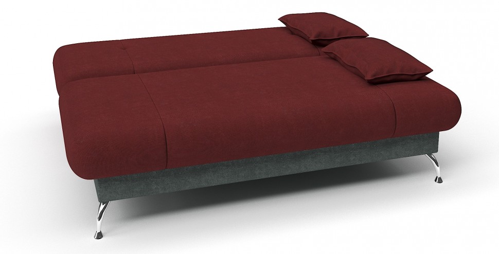 Диван прямой Лион книжка красный+серый велюр