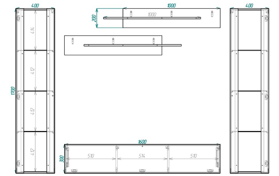 Модульная гостиная Лана 2.5 МДФ