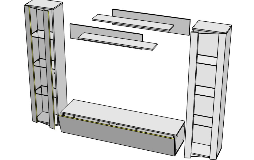 Модульная гостиная Лана 2.5 МДФ