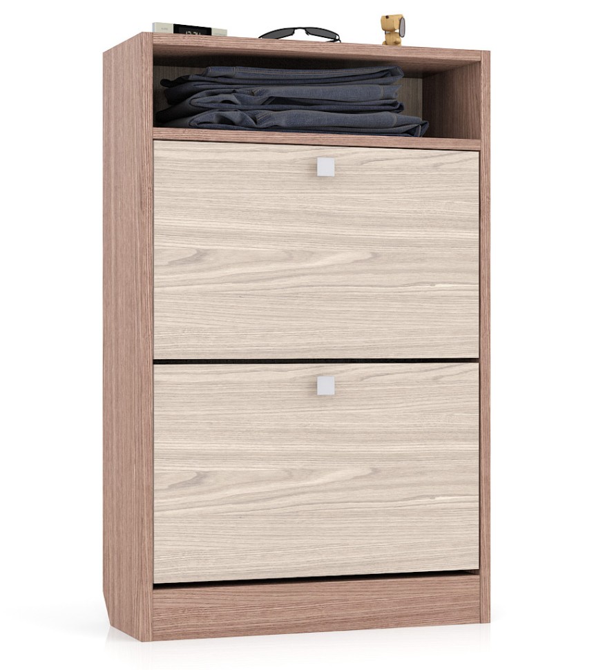 СНЯТО Тумба для обуви С-МД-ТО-02, цвет ясень шимо тёмный/ясень шимо светлый, ШхГхВ 60х25х95 см.