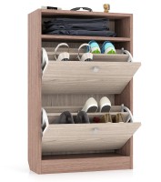 СНЯТО Тумба для обуви С-МД-ТО-02, цвет ясень шимо тёмный/ясень шимо светлый, ШхГхВ 60х25х95 см.