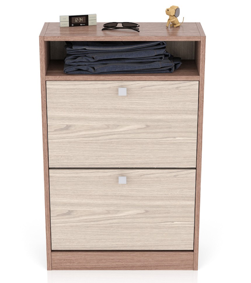 СНЯТО Тумба для обуви С-МД-ТО-02, цвет ясень шимо тёмный/ясень шимо светлый, ШхГхВ 60х25х95 см.