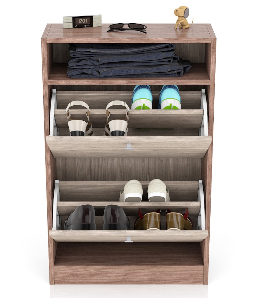 СНЯТО Тумба для обуви С-МД-ТО-02, цвет ясень шимо тёмный/ясень шимо светлый, ШхГхВ 60х25х95 см.