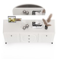 СНЯТО Валенсия Спальня 13.309 Комод + 15.31 Зеркало, цвет ЛДСП белый шагрень/МДФ белый шагрень, ШхГхВ 133,2х38,4х175 см.