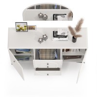 СНЯТО Валенсия Спальня 13.309 Комод + 15.31 Зеркало, цвет ЛДСП белый шагрень/МДФ белый шагрень, ШхГхВ 133,2х38,4х175 см.