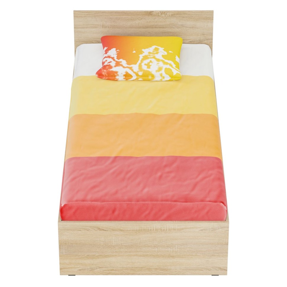 Стандарт Кровать 0900, цвет дуб сонома, ШхГхВ 93,5х203,5х70 см., сп.м. 900х2000 мм., без матраса, основание есть