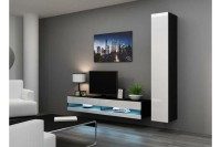Гостиная Виго нью 9 МДФ Белый DM635-6 / Черный 0190