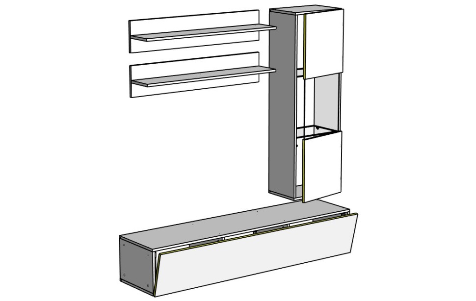 Модульная гостиная Лана 3.1 МДФ