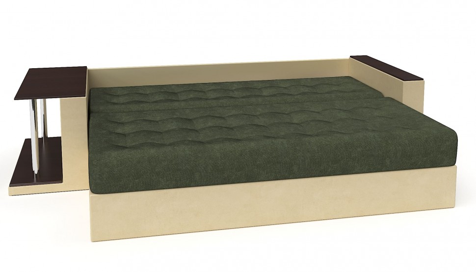 Диван прямой Атланта (Атлантик) зеленый велюр+бежевая экокожа