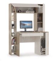 КР100 Стол компьютерный Комфорт 12.71, цвет дуб крафт серый/шёлковый камень, ШхГхВ 116,7х60,2х165,4 см., НЕ универсальная сборка