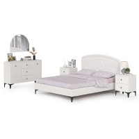 СНЯТО Валенсия Спальня № 01, цвет ЛДСП белый шагрень/МДФ белый шагрень, ортопед есть, сп. м. 1600х2000 мм., б/м