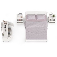 СНЯТО Валенсия Спальня № 01, цвет ЛДСП белый шагрень/МДФ белый шагрень, ортопед есть, сп. м. 1600х2000 мм., б/м