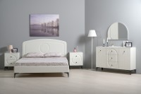 СНЯТО Валенсия Спальня № 01, цвет ЛДСП белый шагрень/МДФ белый шагрень, ортопед есть, сп. м. 1600х2000 мм., б/м
