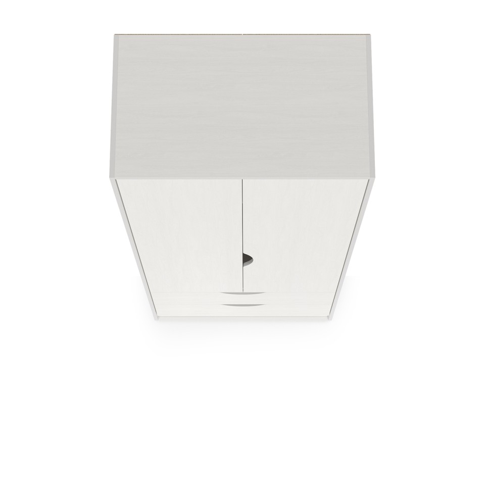 КР100 Уна 13.327 Шкаф для одежды, цвет белый(структура Поры дерева), ШхГхВ 83,8х49,7х205,3 см., два выдвижных ящика