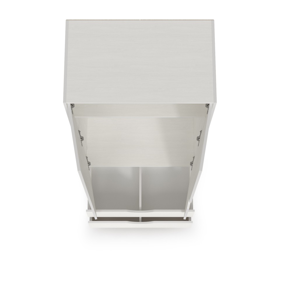 КР100 Уна 13.327 Шкаф для одежды, цвет белый(структура Поры дерева), ШхГхВ 83,8х49,7х205,3 см., два выдвижных ящика