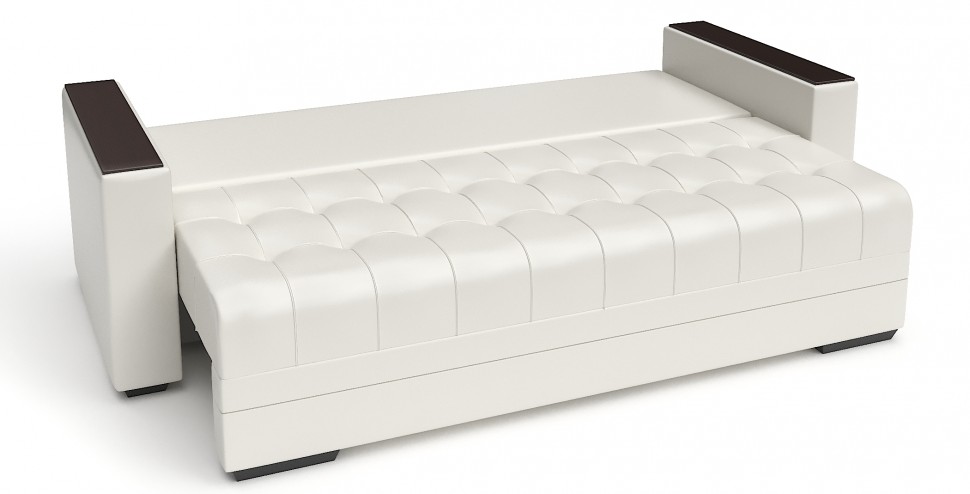 Диван прямой Атланта (Атлантик) еврокнижка белая экокожа
