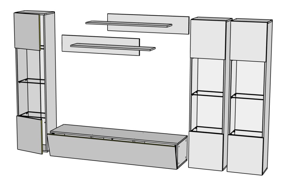 Модульная гостиная Лана 3.2 МДФ