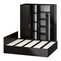 Спальня Стандарт 2-1600, цвет венге, ШхГхВ 163,5х203,5х70 + 171,2х81,2х200 см., сп.м. 1600х2000 мм., без матраса, основание есть