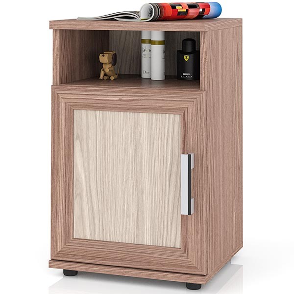 СНЯТО Бонус Тумба прикроватная, цвет ясень шимо светлый/ясень шимо тёмный, ШхГхВ 40х35х66 см. (Тумба прикроватная Бонус), универсальная сборка