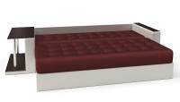 Диван прямой Атланта (Атлантик) красный велюр+белая экокожа