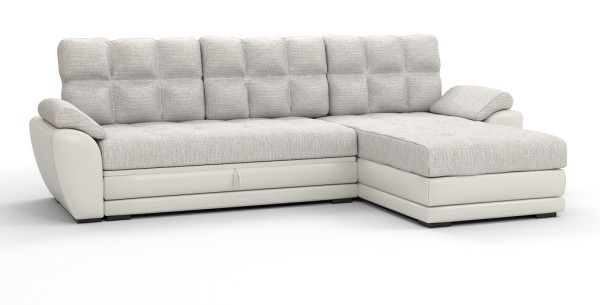 Диван угловой Император Люкс белая мальта+ экокожа белая