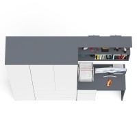 Мори Стол компьютерный МС-1 левый + Шкаф МШ1200.1 + Полка 900, цвет графит/белый, ШхГхВ 210,4х50,4х209,6 см., НЕ универсальная сборка