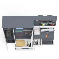 Мори Стол компьютерный МС-1 левый + Шкаф МШ1200.1 + Полка 900, цвет графит/белый, ШхГхВ 210,4х50,4х209,6 см., НЕ универсальная сборка